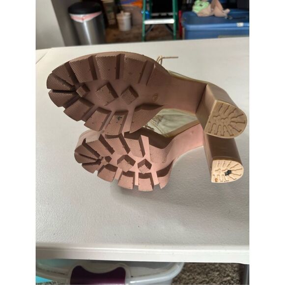 Women's Transparent PVC Lace-Up Platform Block Boots Size 40 - Picture 5 of 8